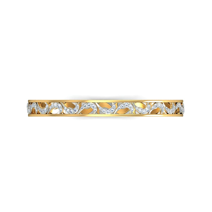 1.35Ct Natural Diamond Bangle in Yellow Gold | SolitaireKart